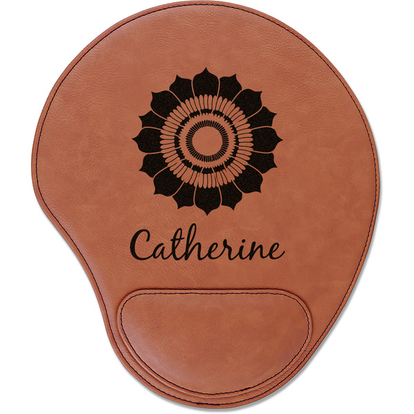 Custom Sunflowers Leatherette Mouse Pad with Wrist Support (Personalized)