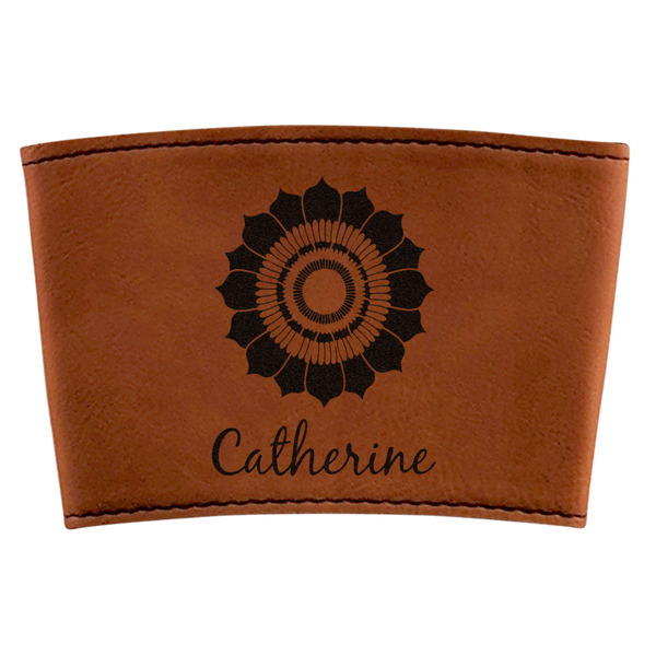 Custom Sunflowers Leatherette Cup Sleeve (Personalized)