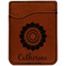 Sunflowers Cognac Leatherette Phone Wallet close up