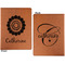 Sunflowers Cognac Leatherette Portfolios with Notepad - Large - Double Sided - Apvl
