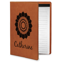 Sunflowers Leatherette Portfolio with Notepad - Small - Single Sided (Personalized)