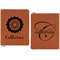 Sunflowers Cognac Leatherette Zipper Portfolios with Notepad - Double Sided - Apvl