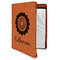 Sunflowers Cognac Leatherette Zipper Portfolios with Notepad - Main
