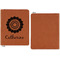 Sunflowers Cognac Leatherette Zipper Portfolios with Notepad - Single Sided - Apvl