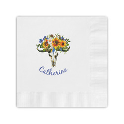 Sunflowers Coined Cocktail Napkins (Personalized)