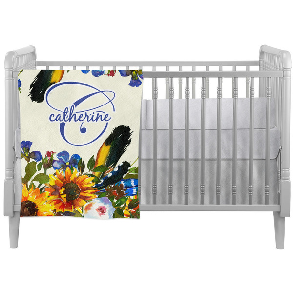Custom Sunflowers Crib Comforter / Quilt (Personalized)