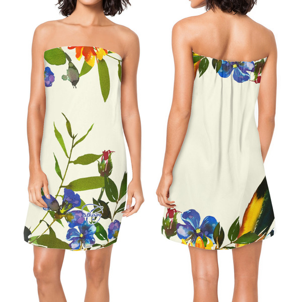 Sunflowers Custom Bath Wrap - Front & Back View