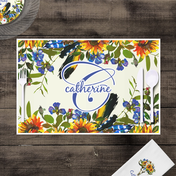 Sunflowers Disposable Paper Placemat - In Context