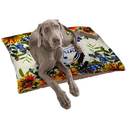 Sunflowers Dog Bed - Large w/ Name and Initial