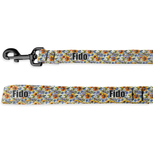 Custom Sunflowers Deluxe Dog Leash - 4 ft (Personalized)
