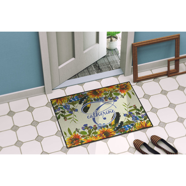Sunflowers Door Mat Lifestyle