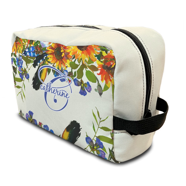 Custom Sunflowers Toiletry Bag / Dopp Kit (Personalized)