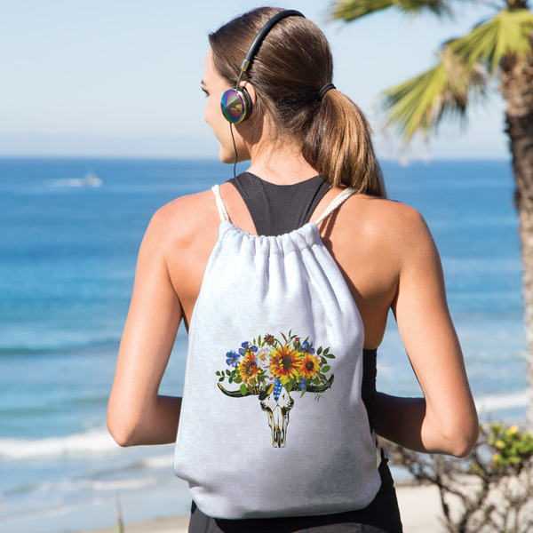Sunflowers Drawstring Backpacks - Sweatshirt Fleece - Double Sided - LIFESTYLE