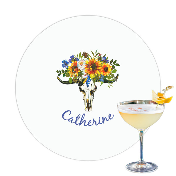 Custom Sunflowers Printed Drink Topper - 3.25" (Personalized)