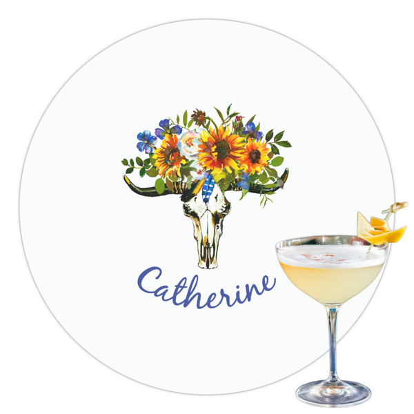 Custom Sunflowers Printed Drink Topper - 3.5" (Personalized)