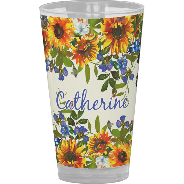 Custom Sunflowers Pint Glass - Full Color (Personalized)