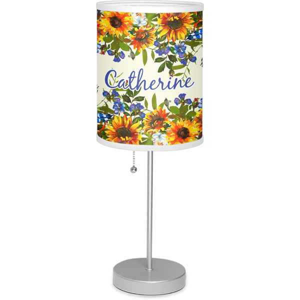 Custom Sunflowers 7" Drum Lamp with Shade (Personalized)