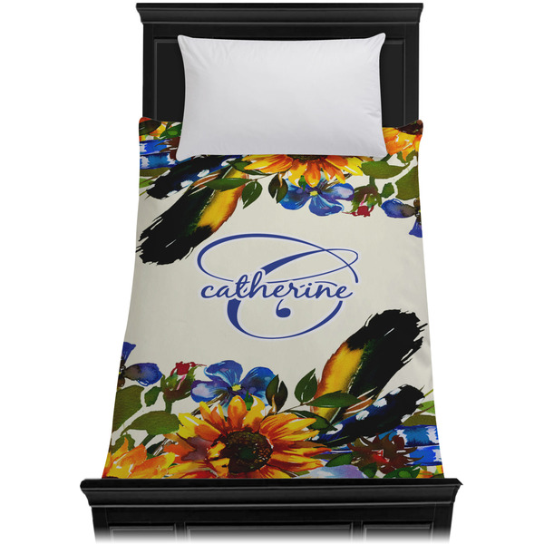 Sunflowers Duvet Cover - Twin XL - On Bed - No Prop