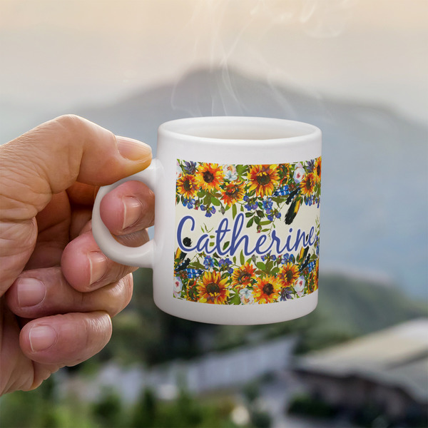 Custom Sunflowers Single Shot Espresso Cup - Single (Personalized)