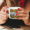 Sunflowers Espresso Cup - 6oz (Double Shot) LIFESTYLE (Woman hands cropped)