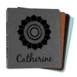 Sunflowers Leather Binder - 1" (Personalized)