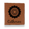 Sunflowers Leather Binder - 1" - Rawhide - Front View