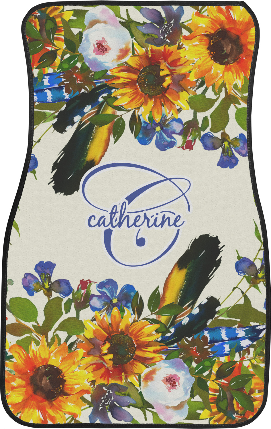 Custom Sunflowers Car Floor Mats (Front Seat) (Personalized) YouCustomizeIt