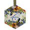 Sunflowers Frosted Glass Ornament - Hexagon