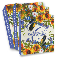 Sunflowers 3 Ring Binder - Full Wrap (Personalized)