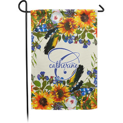 Sunflowers Small Garden Flag - Single Sided w/ Name and Initial