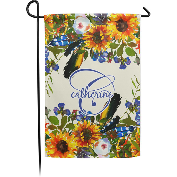 Custom Sunflowers Small Garden Flag - Single Sided w/ Name and Initial