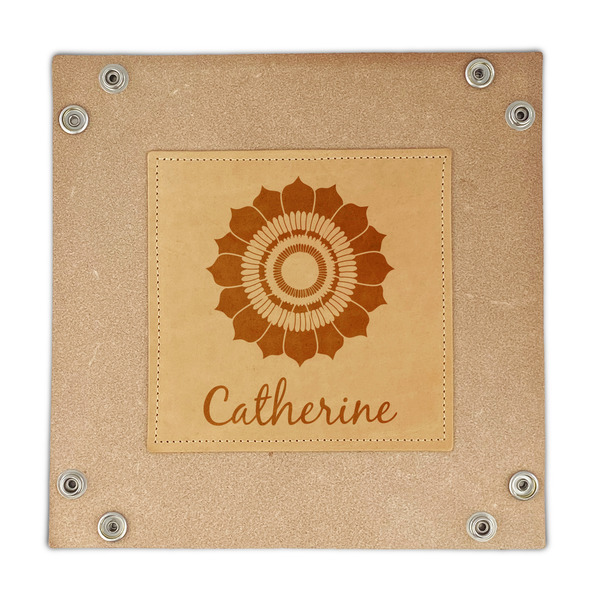 Sunflowers Genuine Leather Valet Trays - FRONT