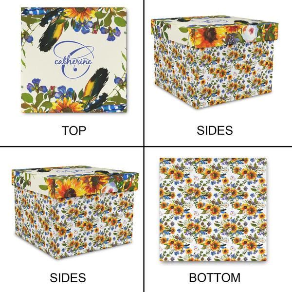 Sunflowers Gift Boxes with Lid - Canvas Wrapped - Large - Approval