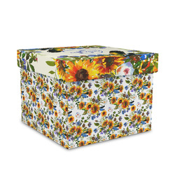Sunflowers Gift Box with Lid - Canvas Wrapped - Medium (Personalized)