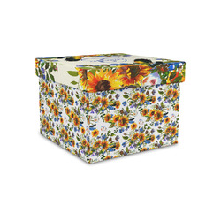 Sunflowers Gift Box with Lid - Canvas Wrapped - Small (Personalized)