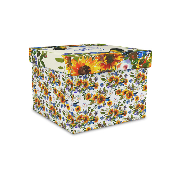 Custom Sunflowers Gift Box with Lid - Canvas Wrapped - Small (Personalized)