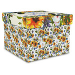Sunflowers Gift Box with Lid - Canvas Wrapped - XX-Large (Personalized)