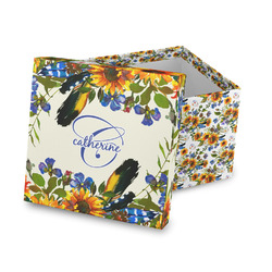 Sunflowers Gift Box with Lid - Canvas Wrapped (Personalized)