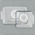 Sunflowers Set of Glass Baking & Cake Dish - 13in x 9in & 8in x 8in (Personalized)