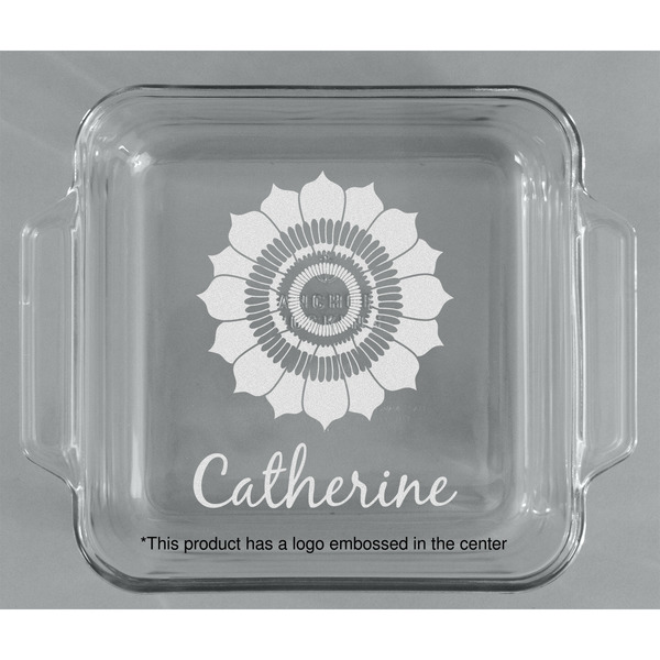 Sunflowers Glass Cake Dish - APPROVAL (8x8)