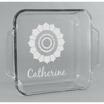 Sunflowers Glass Cake Dish - 8in x 8in (Personalized)