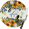 Sunflowers Round Glass Cutting Board - Medium (Personalized)