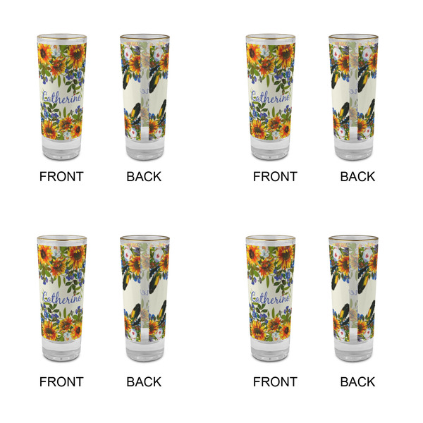 Sunflowers Glass Shot Glass - 2 oz - Set of 4 - APPROVAL