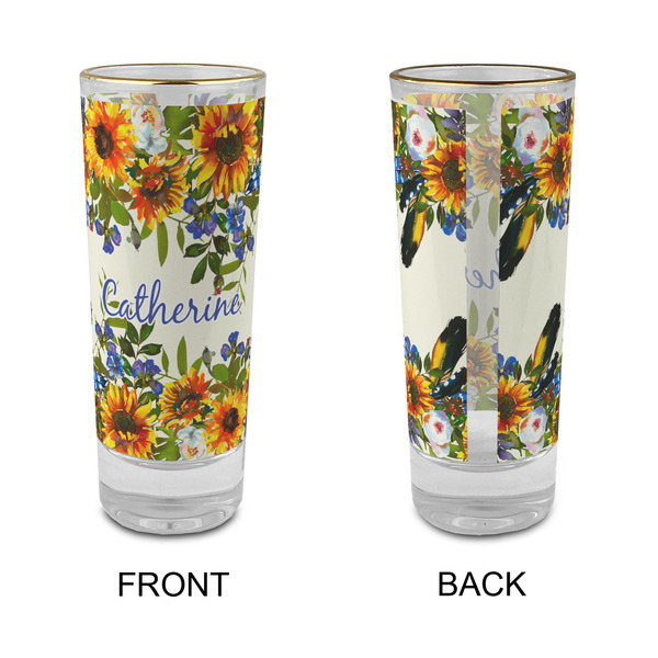 Sunflowers Glass Shot Glass - 2 oz - Single - APPROVAL