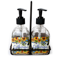 Sunflowers Glass Soap & Lotion Bottle Set (Personalized)