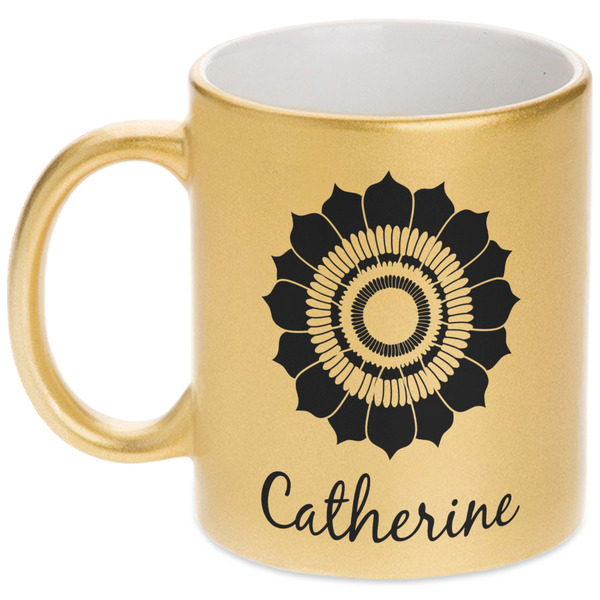 Custom Sunflowers Metallic Mug (Personalized)