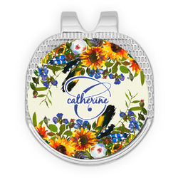 Sunflowers Golf Ball Marker - Hat Clip - Silver