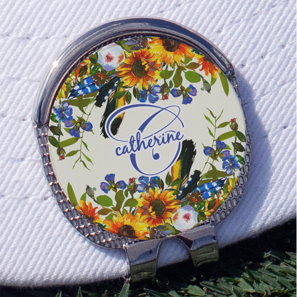 Custom Sunflowers Golf Ball Marker - Hat Clip
