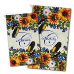 Sunflowers Golf Towel - Poly-Cotton Blend w/ Name and Initial
