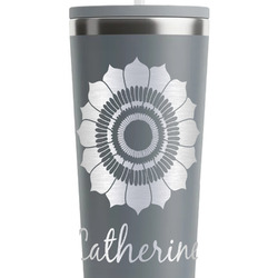 Sunflowers RTIC Everyday Tumbler with Straw - 28oz - Grey - Single-Sided (Personalized)